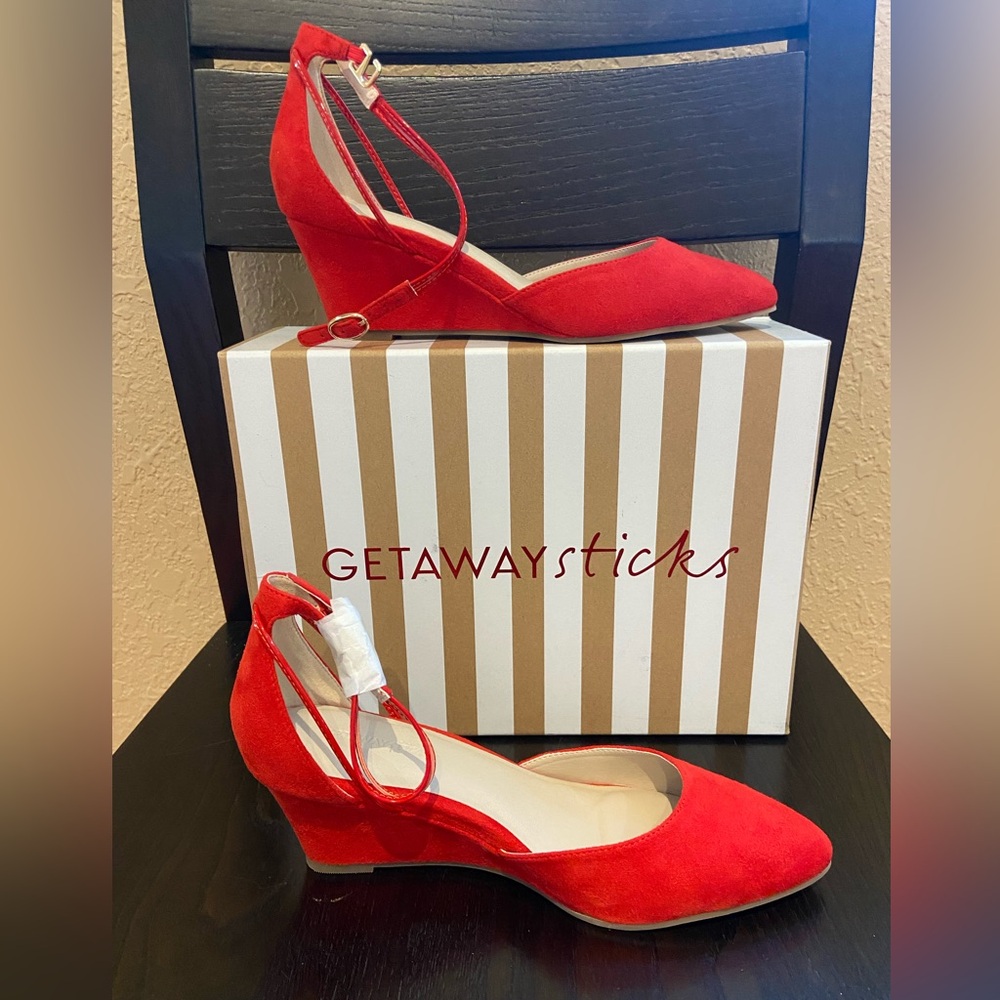 NEW!!! GETAWAY STICKS RED WEDGE - Picture 9 of 11